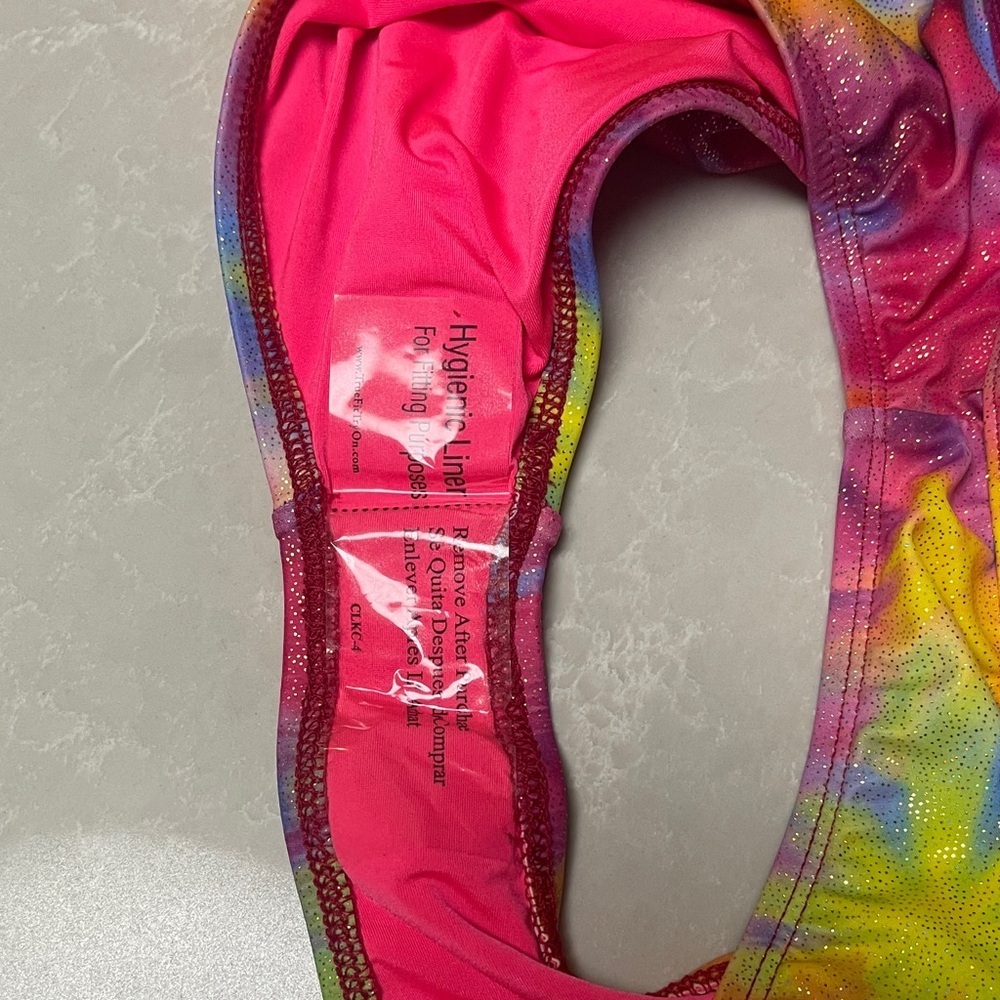 Dippin' Daisy's Pink and Yellow Tie-Dye Sparkle Bikini Bottoms. Size 1X - Picture 8 of 9